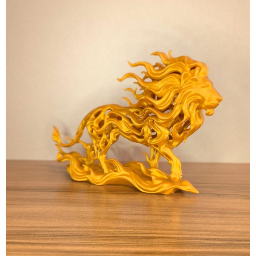 Leão Decorativo 3D Escultura Moderna Premium Vazada para Mesa Estante Presente