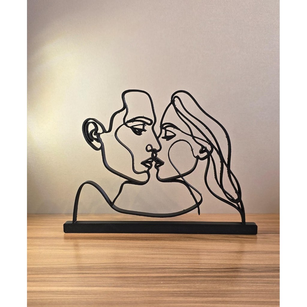 Escultura Casal Abstrato Decorativa 3D Minimalista Moderna Presente Romântico