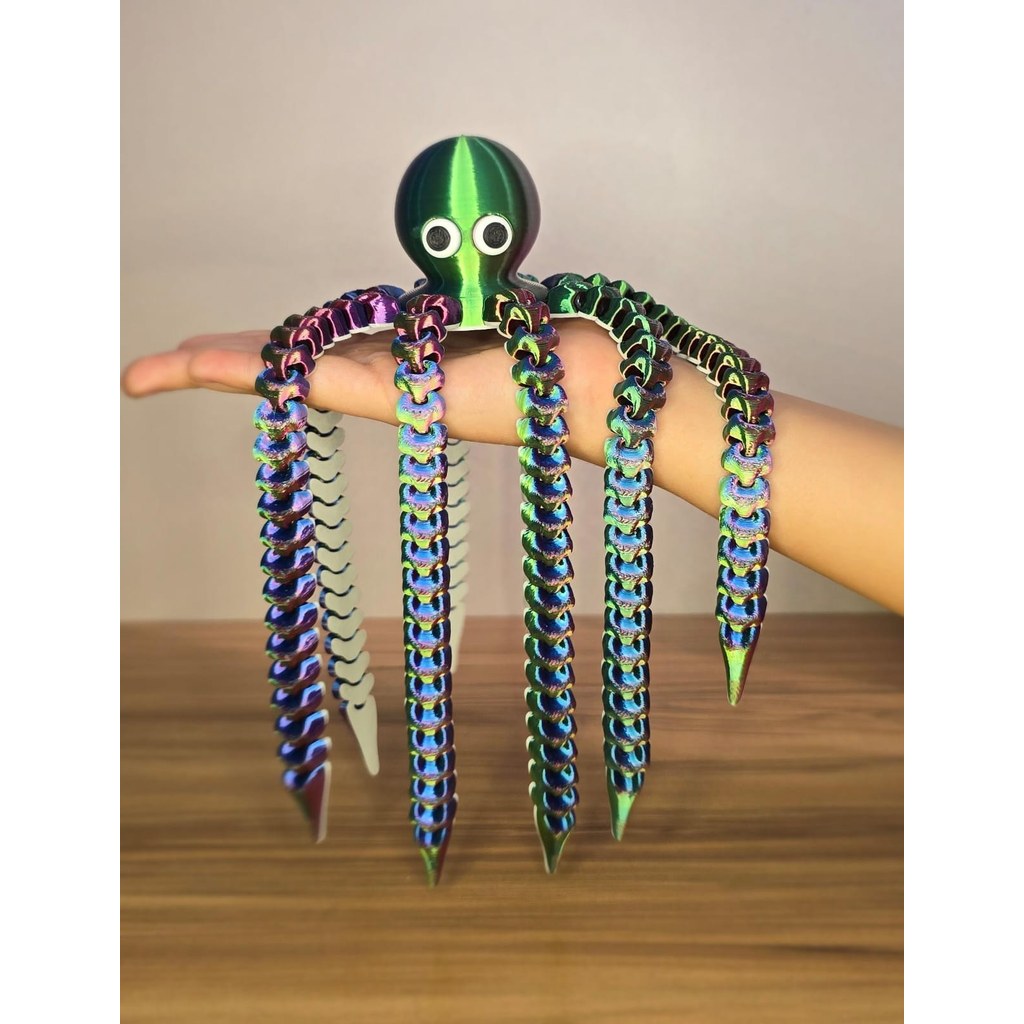 Polvo Articulado 3D Fidget Toy Colorido Brinquedo Sensorial Anti Stress Decoração Mesa